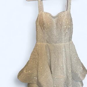 Sequined White Dress